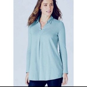 J Jill   Center Pleat Pima Tunic Long Sleeve XL